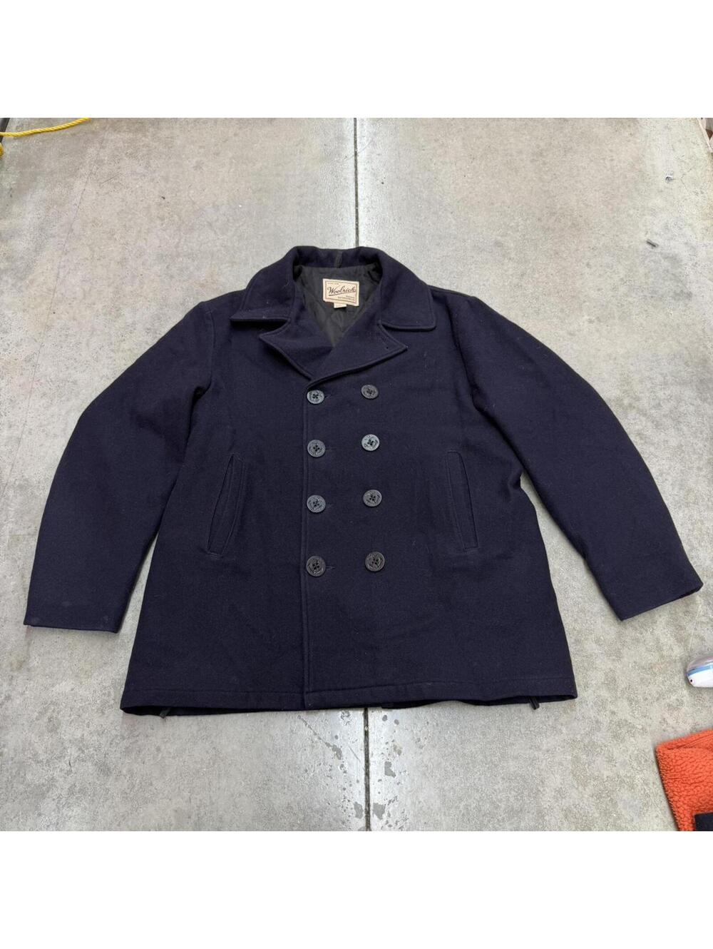 vintage woolrich purple fleece pea coat made in usa jacket size large